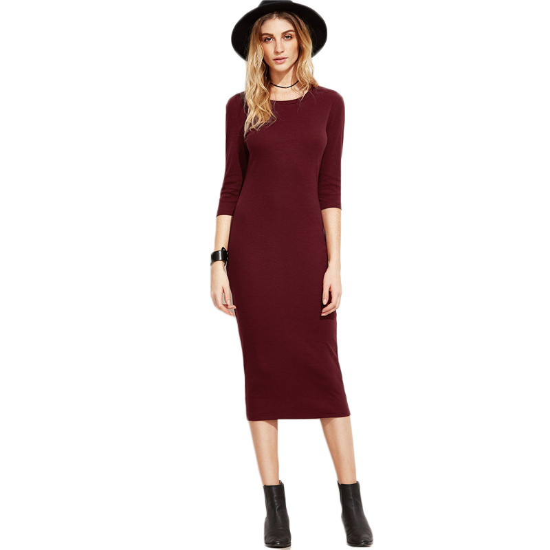 COLROVE-European-Style-Womens-Dresses-New-Arrival-Woman39s-Fashion-Fall-Designer-Dress-Women-Burgund-32761185531