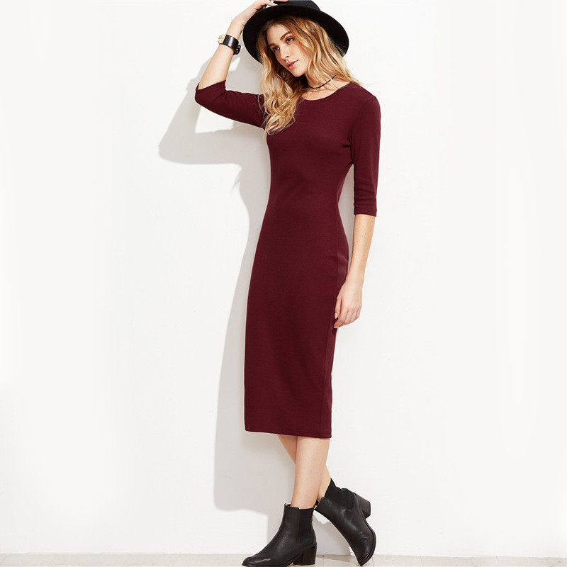 COLROVE-European-Style-Womens-Dresses-New-Arrival-Woman39s-Fashion-Fall-Designer-Dress-Women-Burgund-32761185531