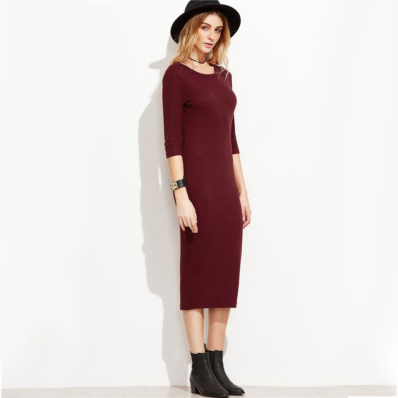 COLROVE-European-Style-Womens-Dresses-New-Arrival-Woman39s-Fashion-Fall-Designer-Dress-Women-Burgund-32761185531