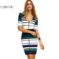 COLROVIE-Deep-V-Neck-Vintage-Print-Wrap-Dress-Ladies-Three-Quarter-Length-Sleeve-V-Back-A-Line-Knee--32715211135