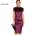 COLROVIE-European-Fashion-Ladies-Sleeveless-Bodycon-Slip-Dress-Pink-Strappy-Deep-V-Neck-Crushed-Velv-32792140771