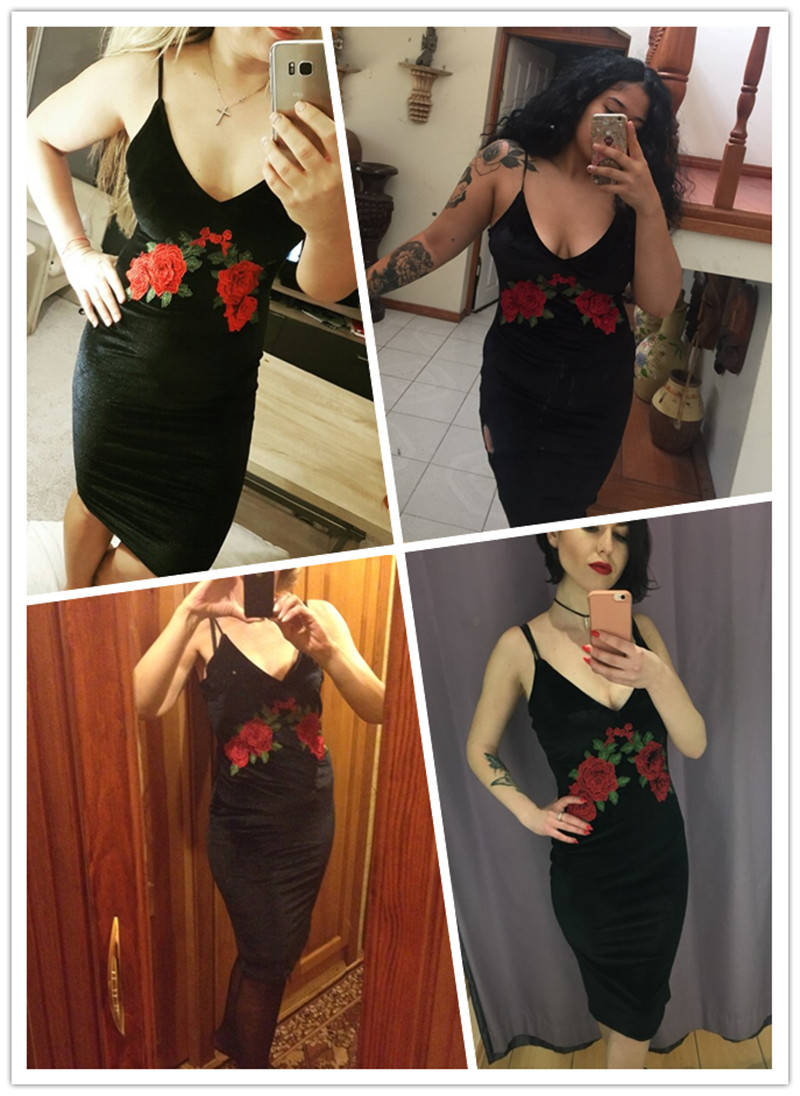 COLROVIE-Sexy-Club-Velvet-Dresses-Floral-Bodycon-Dress-Deep-V-Neck-Black-Embroidered-Rose-Backless-S-32782713191