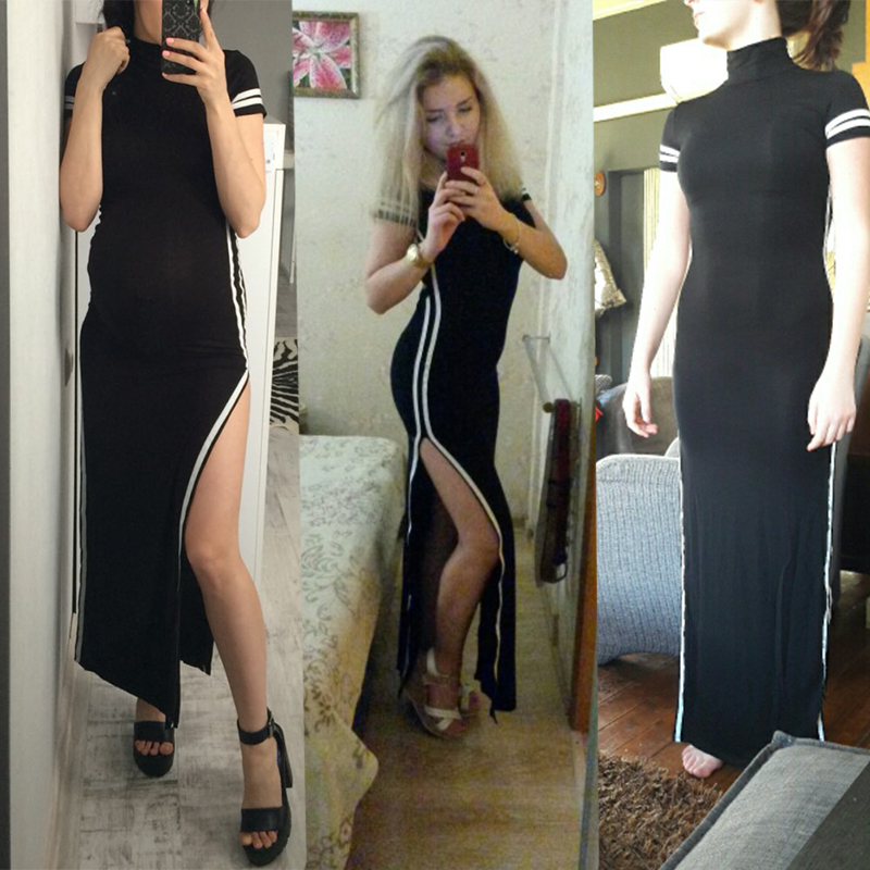 COLROVIE-Women-Sexy-Wear-Autumn-Style-Bodycon-Dresses-Black-Cut-Out-Striped-Trim-Short-Sleeve-High-N-32717297868