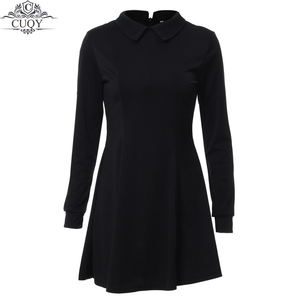 CUQY-2017-New-Arrival-Solid-Cute-Mini-Ladies-Dress-Peter-Pan-Collar-School-Preppy-Style-Dresses-Zipp-32791594810