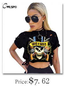 CWLSP-Summer-T-shirt-Women-Long-Sexy-Holes-Guns-N-Roses-Punk-Rock-Music-Fashion-Tee-Half-Sleeve-cami-32754657195