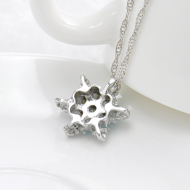 Charm-Vintage-lady-Blue-Crystal-Snowflake-Zircon-Flower-Silver-Necklaces-amp-Pendants-Jewelry-for-Wo-32575728623