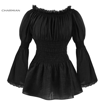 Charmian-Women39s-Autumn-Dress-Victorian-Gothic--Dress-Casual-Long-Flare-Sleeve-Lace-Dress-Short-Tun-32740058624