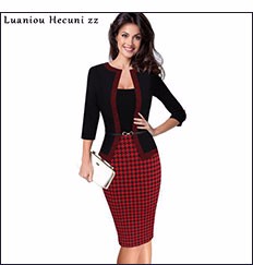 Chu-Ni-Women-Autumn-Elegant-Floral-Print-Dress-Retro-Slim-Work-Office-Business-Wear-Party-Sheath-Fit-32733927471