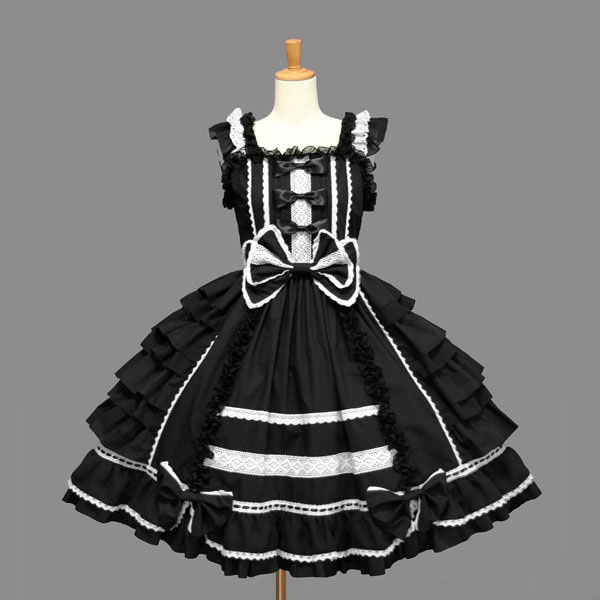 Classic-Lolita-Dress-Women39s-Chiffon-Lace-Vintage-Princess-Layered-Cospay-Lolita-DressJumper-Skirt--32569341200