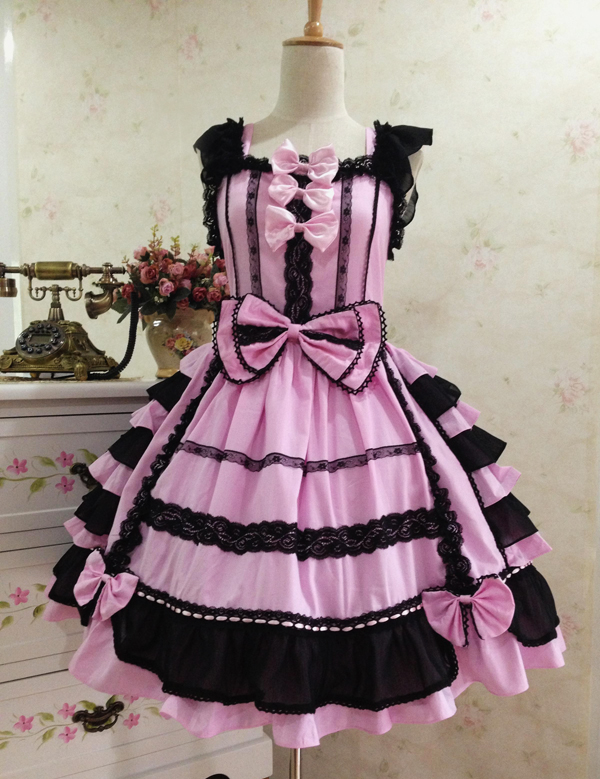Classic-Lolita-Dress-Women39s-Chiffon-Lace-Vintage-Princess-Layered-Cospay-Lolita-DressJumper-Skirt--32569341200