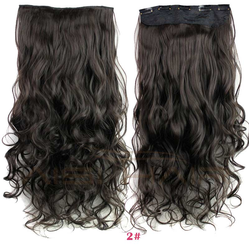 Clip-In-Hair-Extensions-Hairpiece-23inch-58cm-120g-Curly-Wavy-Hair-Extension-Synthetic-Heat-Resistan-32257125448