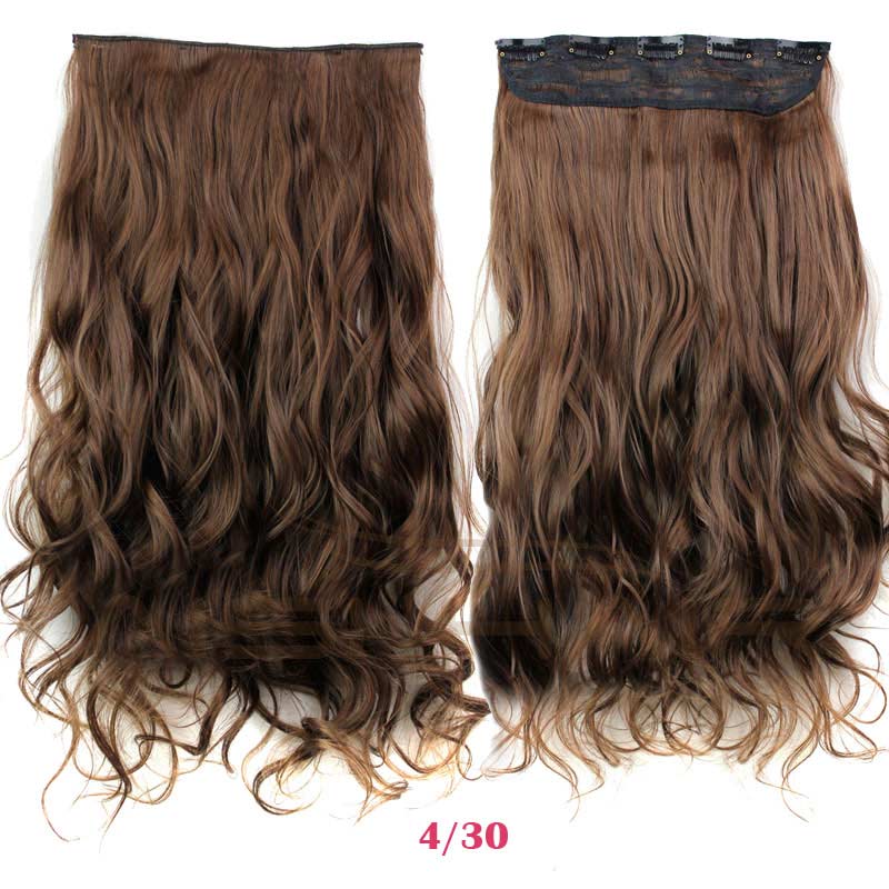 Clip-In-Hair-Extensions-Hairpiece-23inch-58cm-120g-Curly-Wavy-Hair-Extension-Synthetic-Heat-Resistan-32257125448