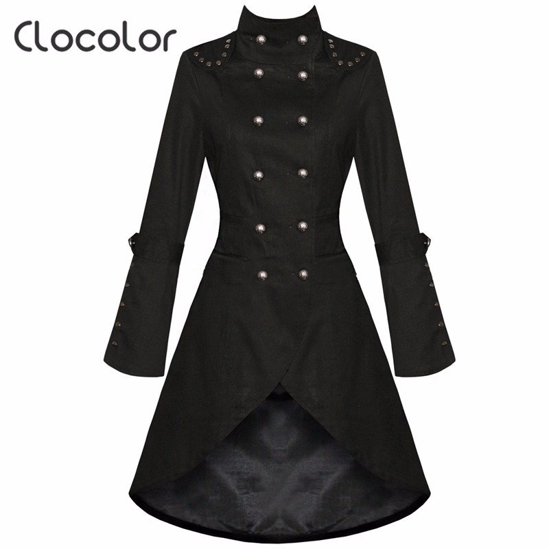 Clocolor-Asymmetric-Black-Coat-Stand-Collar-Long-Sleeve-Women-Overcoat-Elegant-Plain-boule-Breasted--32727075065
