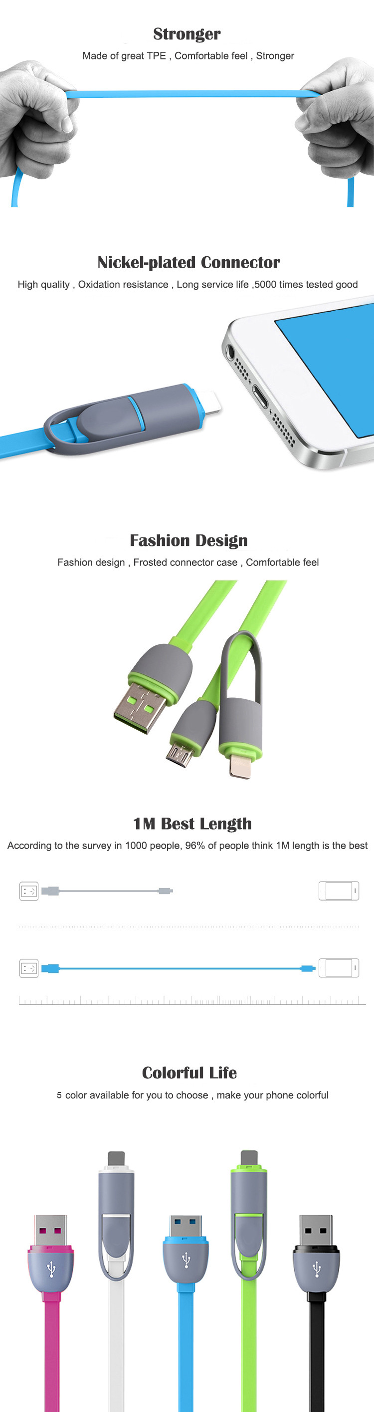 Colorful-Micro-USB-Cable-8Pin-2-in-1-Sync-Data-Charging-USB-Cable-for-iPhone-5-6-6s-plus-Fast-Charge-32692569654