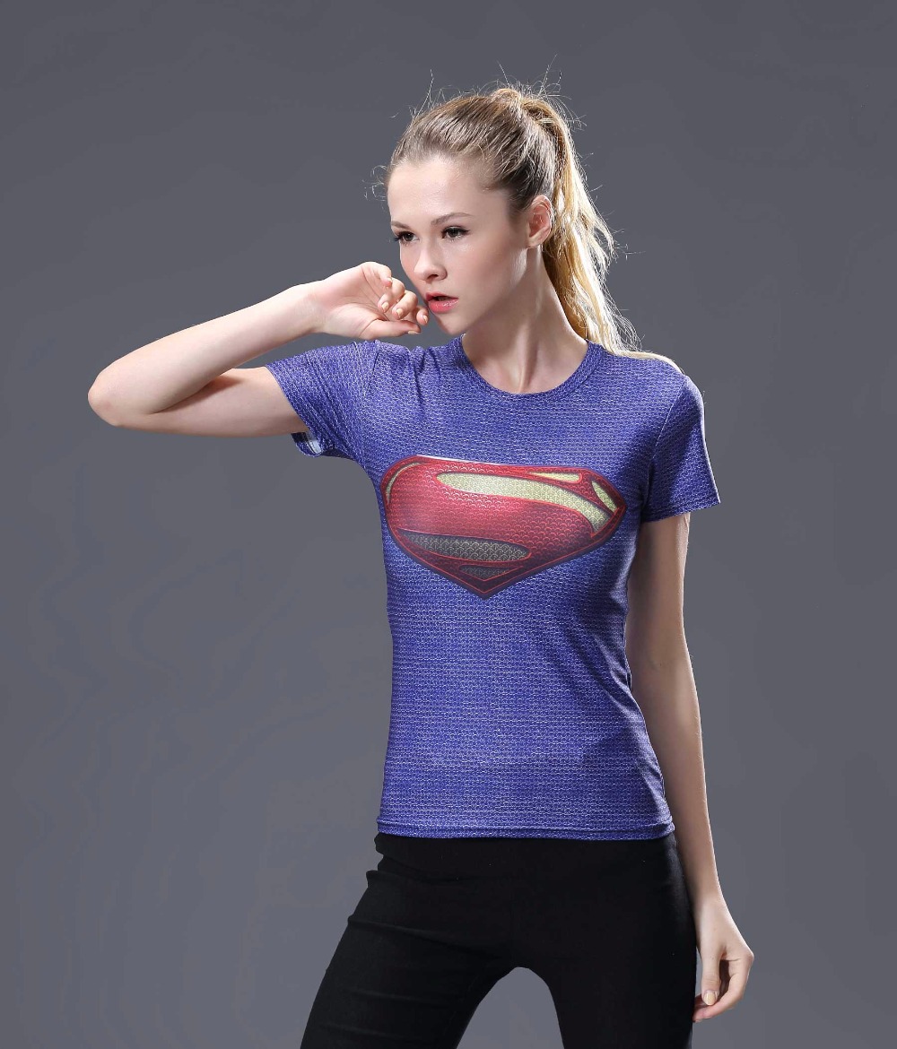 Compression-T-Shirt-Women-Superhero-Superman-Captain-AmericaSpidermanBatman-Tops-Quick-drying-Tight--32792798569