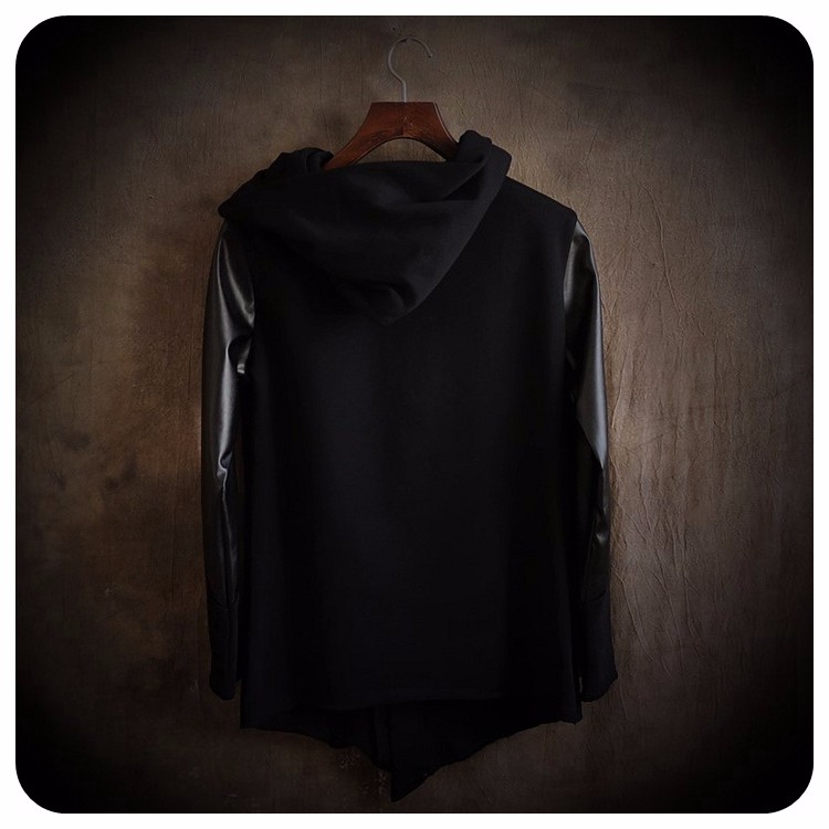 Cultivate-Morality-Fashion-Men-Hoodies-Leather-Sleeve-Splicing-Inclined-Zipper-Hooded-Big-Yards-Flee-32470951046