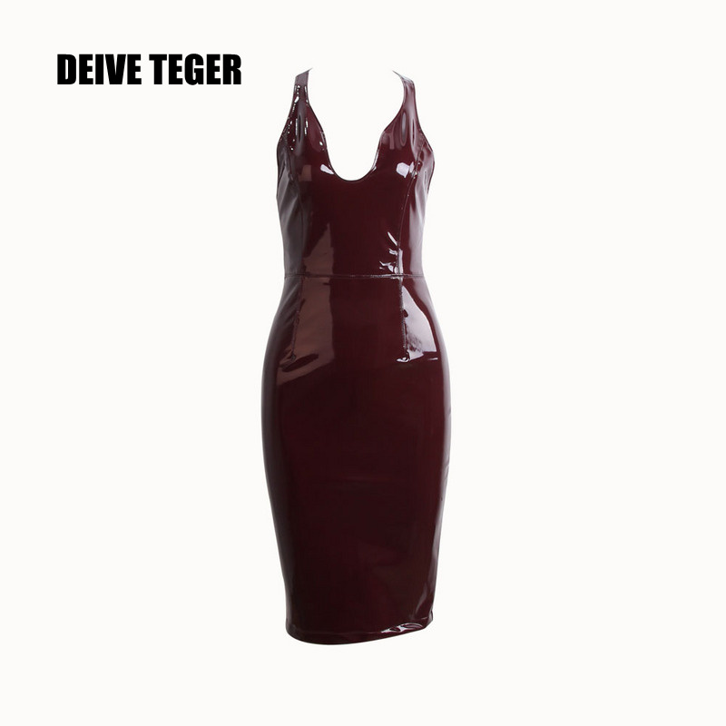 DEIVE-TEGER-new-burgunday-vegan-patent-leather-back-dress-Vestidos-Women-mini-Elegant-Dress-wine-red-32793718666