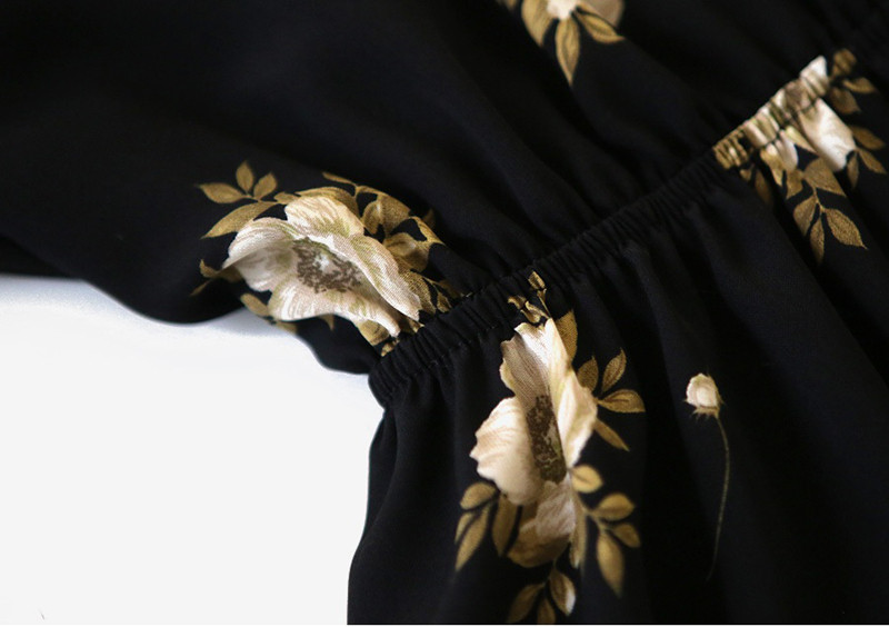 Dress-Women-2017-Autumn-Vintage-Bohemian-Floral-Print-Bow-Sash-Waist-Long-Sleeve-Black-Long-Dress-uk-32722879413