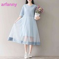 Dresses--summer-dress---Ladies-Slim-big-green-fold-dress--send-pearl-necklace---party-dresses-32251825609