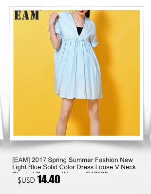 EAM-Plus-size-2017-Spring-Fashion-New-Vintage-Flare-Sleeves-Solid-Color-Loose-Big-size-Dress-Woman-Y-32791709363