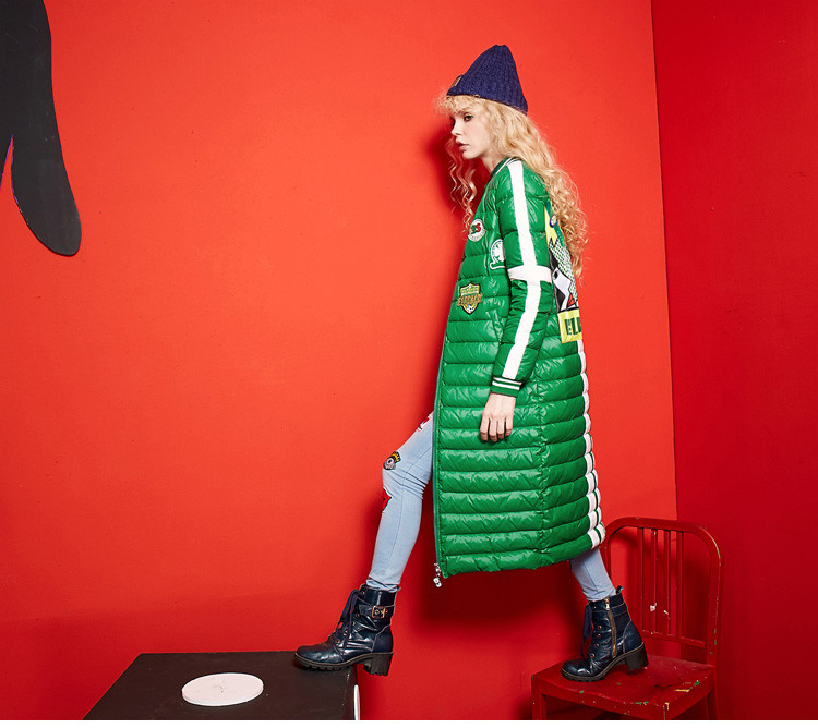 ELF-SACK-Winter-Women-Down-Coats-Fashion-Letter-Print-Graffiti-Long-Outerwear-Long-Sleeve-Stripe-App-32749343403