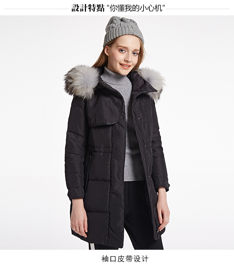 ERAL-Women39s-Winter-2016-Luxury-Raccoon-Fur-Collar-Medium-long-Down-Coat-Black-Thermal-Down-Jacket--32723064600