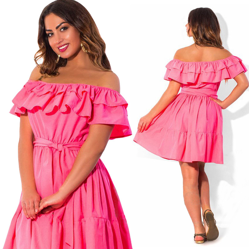 Elegant-ruffle-Off-Shoulder-women-dresses-large-size-casual-women-summer-dress--plus-size-sexy-party-32686465288