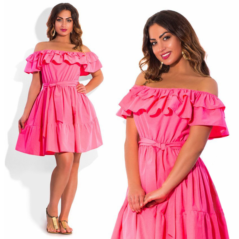 Elegant-ruffle-Off-Shoulder-women-dresses-large-size-casual-women-summer-dress--plus-size-sexy-party-32686465288