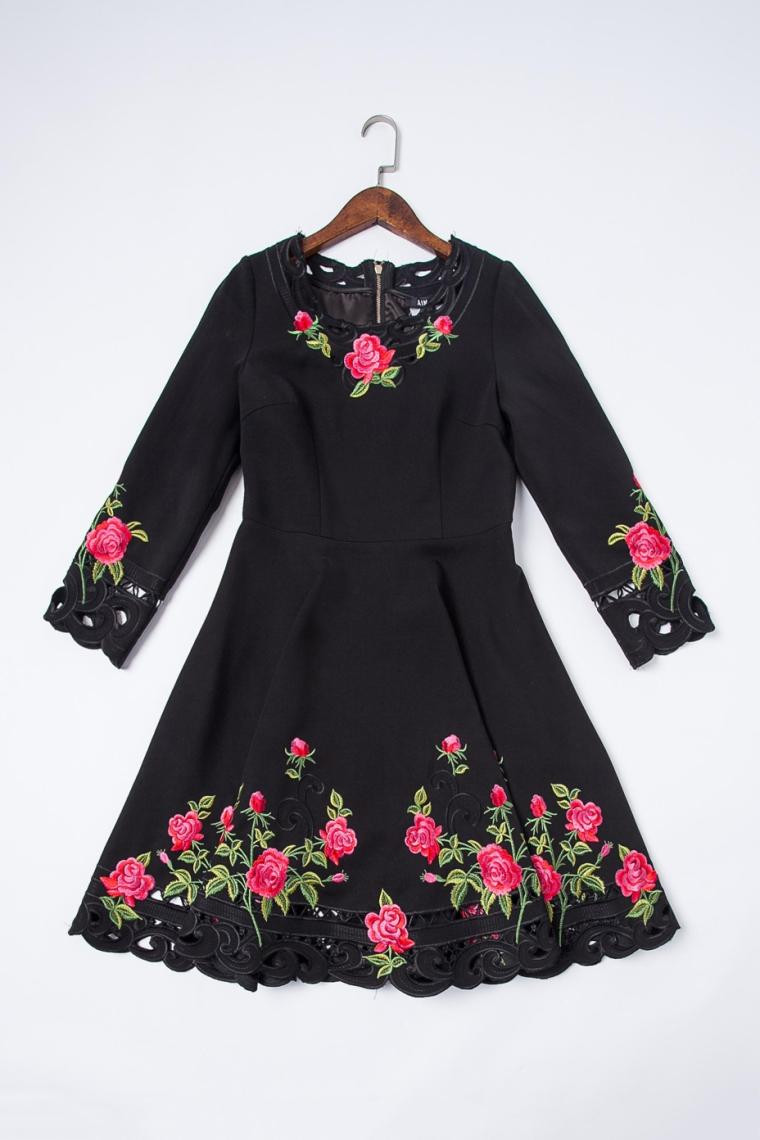 Embroidery-Dress-Flowers-Hollow-out-Plus-Size-XXXL-2016-Fashion-Daily-New-9-Points-Black-Autumn-Dres-32567224809