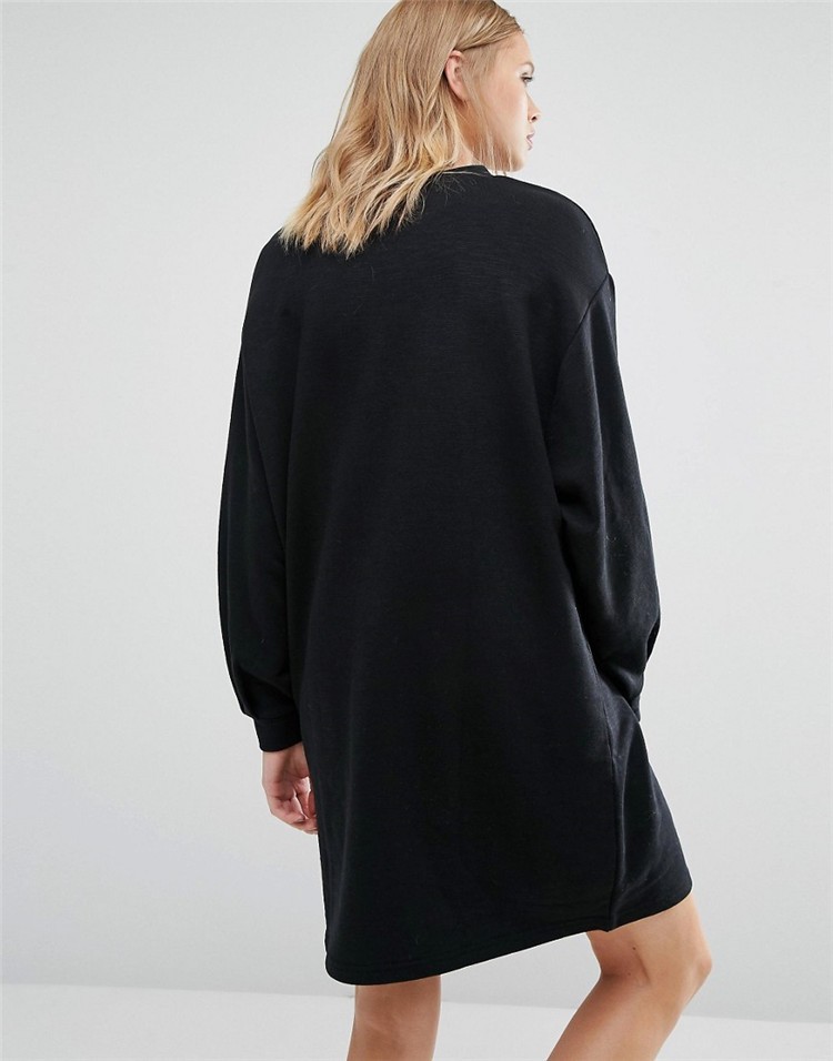 Europe-US-Fashion-New-Autumn-Thick-Fleece-Black-Dresses-for-Women-Loose-Lantern-Sleeve-Winter-Dress--32752072770