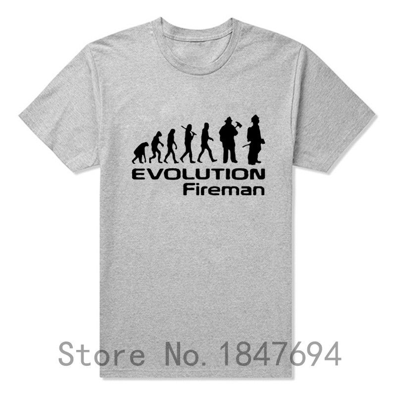 Evolution-Of-A-Fireman-Gift-Firefighter-T-Shirt-T-Shirt-Summer-Style-Short-Sleeve-32485143405