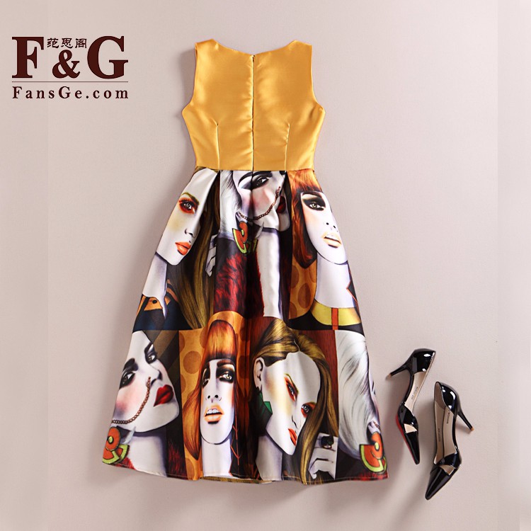 FANSGE-Fashion-Retro-Vintage-50s-Women-O-Neck-Sleeveless-Sexy-Vest-Dress-Summer-Character-Print-Midi-32657538424