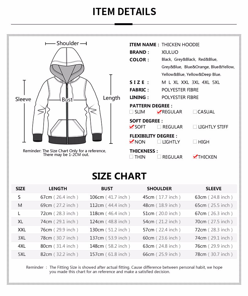 Bad Boy Hoodie Size Chart