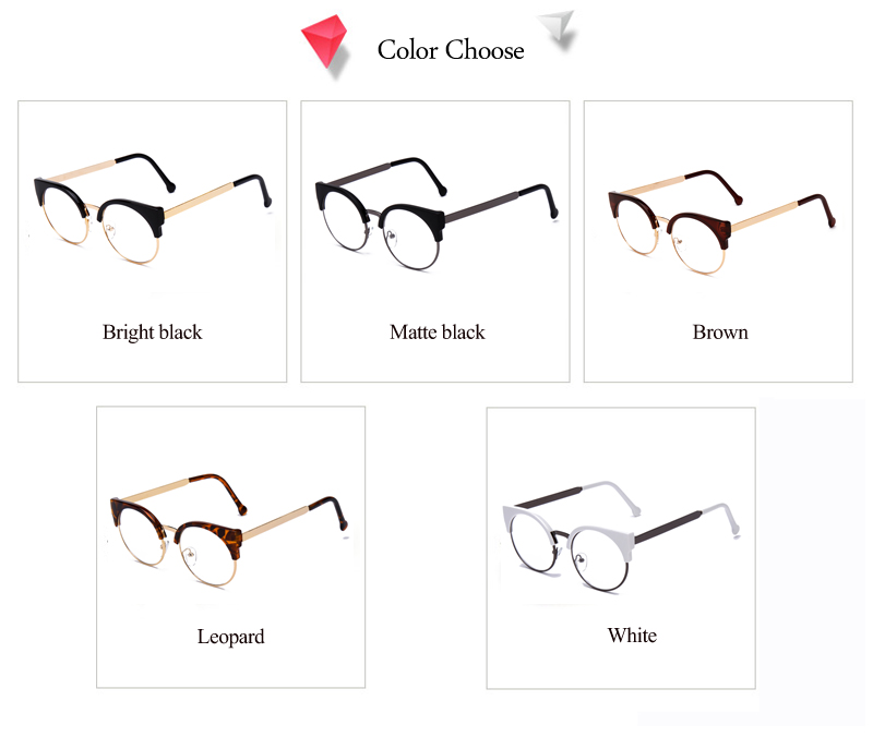Fashion-Women-Brand-Designer-Cat39s-Eye-Glasses-Half--Frame-Cat-Eye-Glasses-Women-Eyeglasses-Frames--32355950696