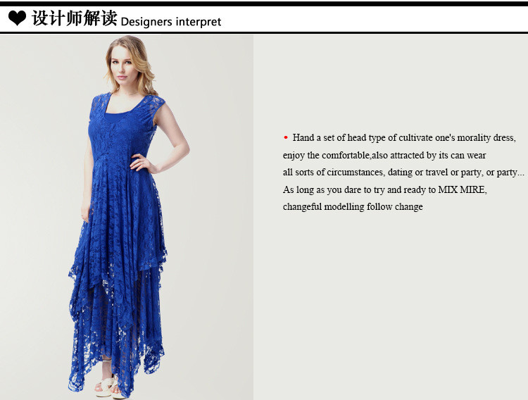 Free-Post-2017-summer-high-quality-large-size-women39s-designer-dress-sexy-irregular-lace-two-piece--32676572122