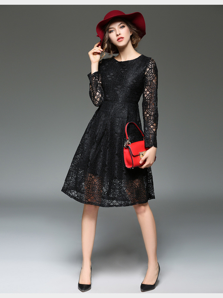 Free-Shipping-2017-Sexy-Geometric-retro-O-neck-long-sleeved-A-line-black-gray-lace-dress-Hollow-out--32781024385