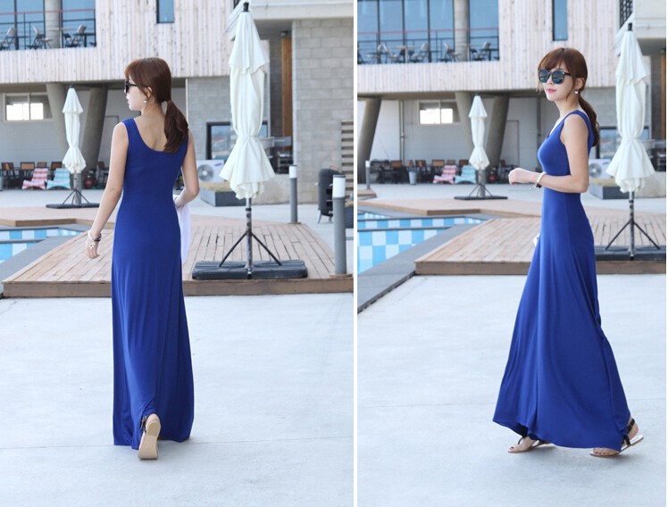 Free-Shipping-Spring-Summer-O-Neck-Sleeveless-Slim-Long-Dress-Women-Casual-Elastic-Fabric-Tank-Dress-32296781595