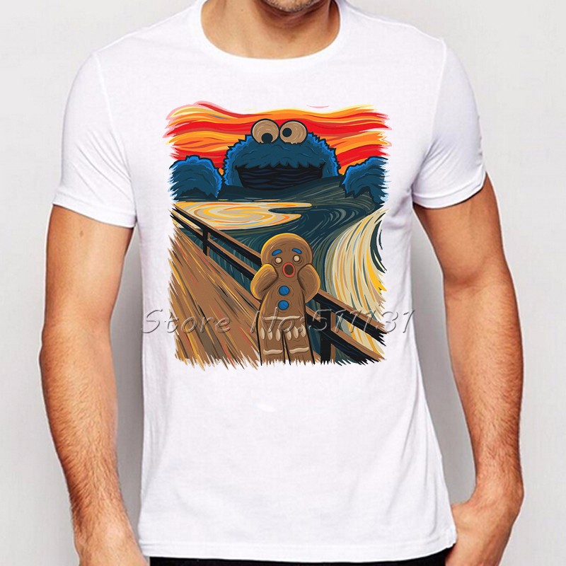 Funny-Cookie-Monster-Design-Printed-T-Shirt-Summer-Men39s-The-Cookie-Muncher-Novelty-Short-Sleeve-Te-32656299499