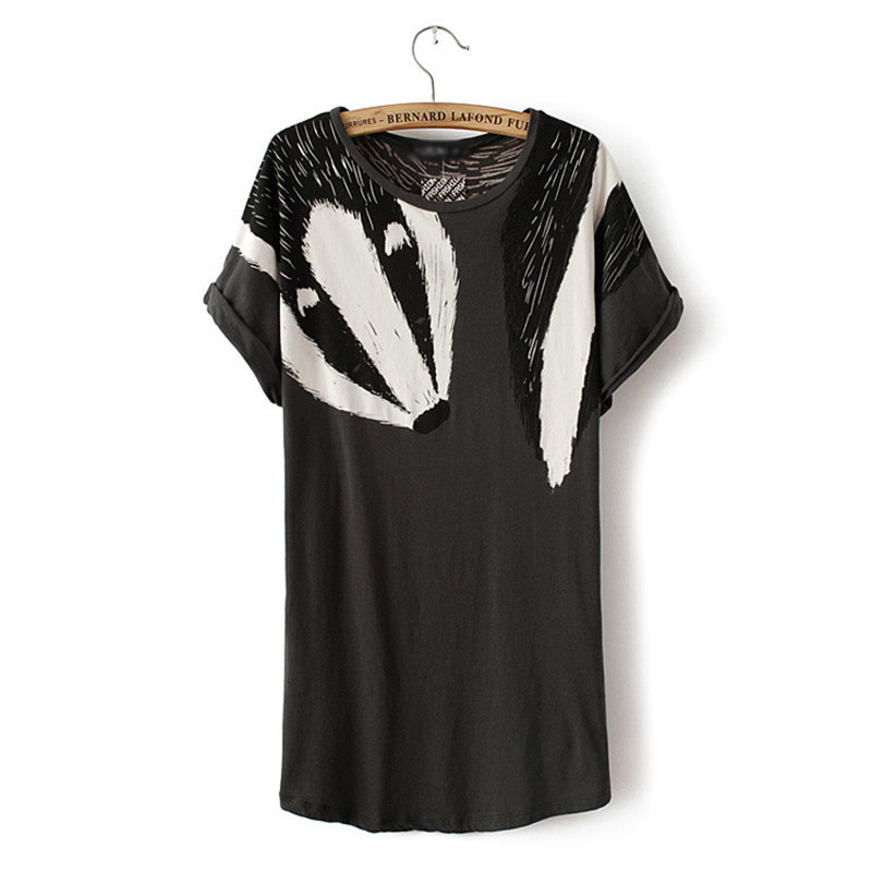 GCAROL-Women-Animal-Fox-Swan-Print-Tshirt-Casual-Fashion-Summer-Spring-Basic-Tops-Girl39s-Street-Wea-1838457520