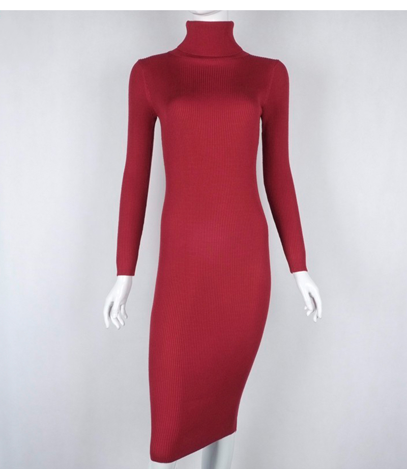 Gagalook-2016-Brand-Winter-Knitted-Dress-Women-Black-Red-Turtleneck-Midi-Bodycon-Christmas-Sweater-D-32763894460