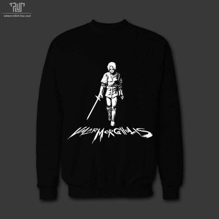 Game-of-thrones-ice-and-fire-Arya-Stark-valar-men-unisex-crew-neck-360gsm-sweatershirt-82-cotton-fle-32415203047