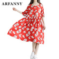 Girl-fashion-loose-College-Wind-cotton-long-sleeved-dress--new-female-Daisy-Print-Long-ladies-Spring-32721554358