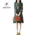 Girl-fashion-loose-College-Wind-cotton-long-sleeved-dress--new-female-Daisy-Print-Long-ladies-Spring-32721554358