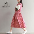 Girl-fashion-loose-College-Wind-cotton-long-sleeved-dress--new-female-Daisy-Print-Long-ladies-Spring-32721554358