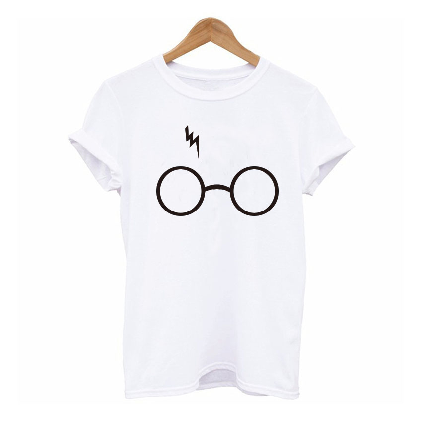 Gourd-doll-2017-Summer-Fashion-Women-Lightning-Glasses-Printed-T-shirt-female-Top-Tees-Black-White-C-32791126456