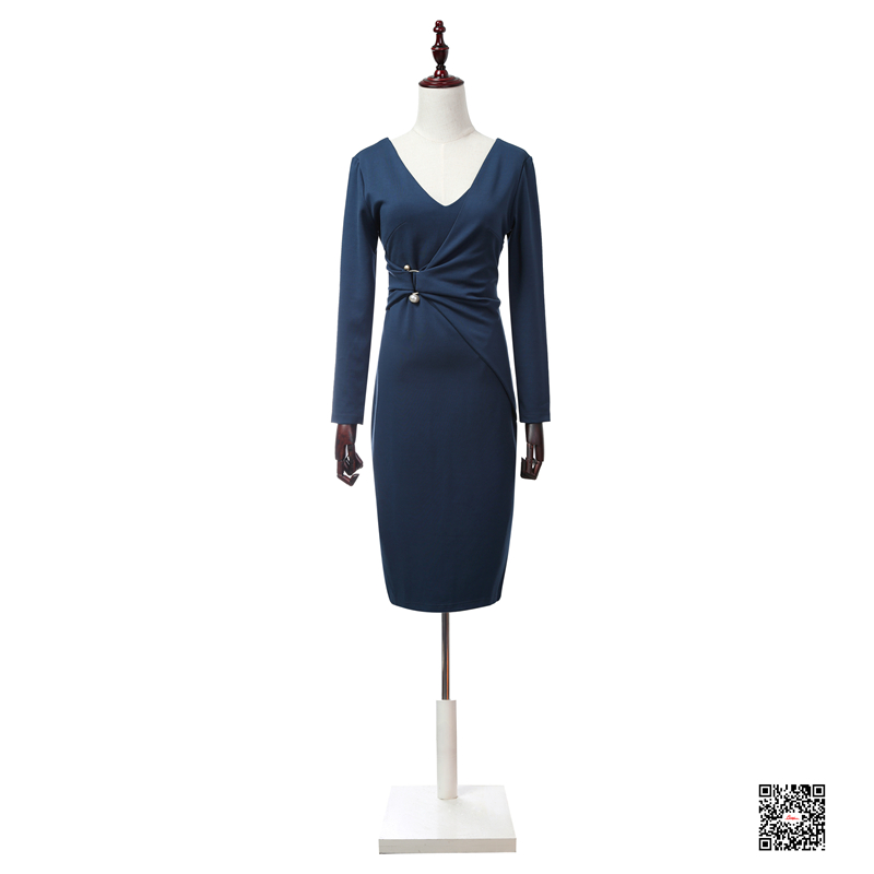 H-Han-Queen-Spring-Autumn-Women-Business-Dress-V-neck-Sexy-Split-OL-Office-Work-Tunic-Bodycon-Sheath-32755357472