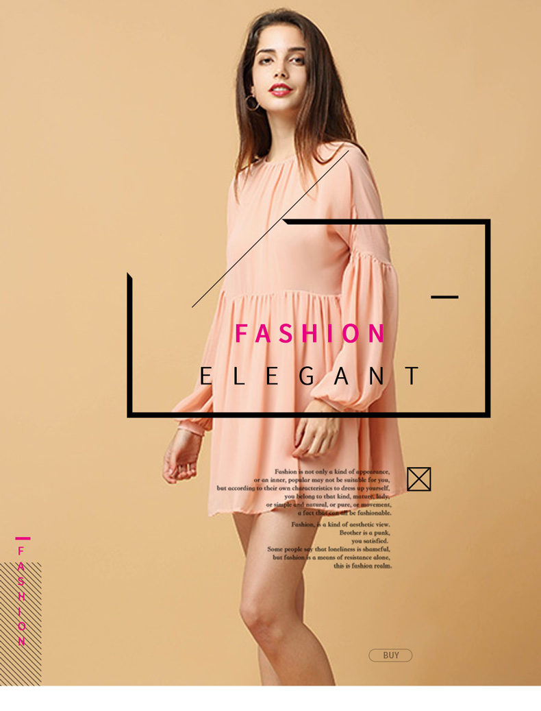 HDY-Haoduoyi-Autumn-Dress-Women-Clothing-Kawaii-Lantern-Sleeve-A-Line-Midi-Dress-Preppy-Coral-Red-Lo-32761062691