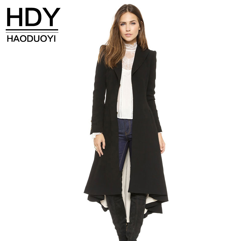 HDY-Haoduoyi-Dove-tail-Victoria-office-lady-long-coats-Pleated-slim-fashions-women-trench-outwears-f-32577052887