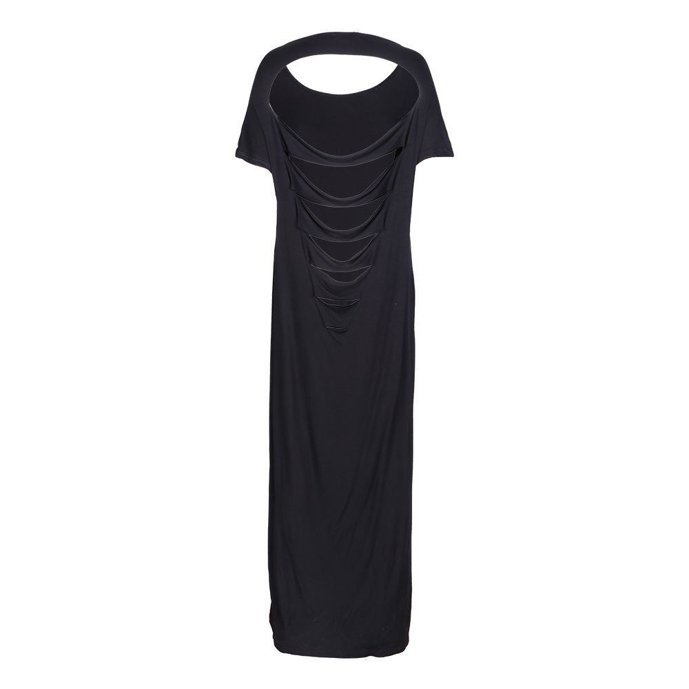 HDY-Haoduoyi-Solid-Black-Autumn-Fashion-Women-Clothing-Elegant-Crew-Neck-Pocket-Maxi-Dress-Sexy-Holl-32759586265