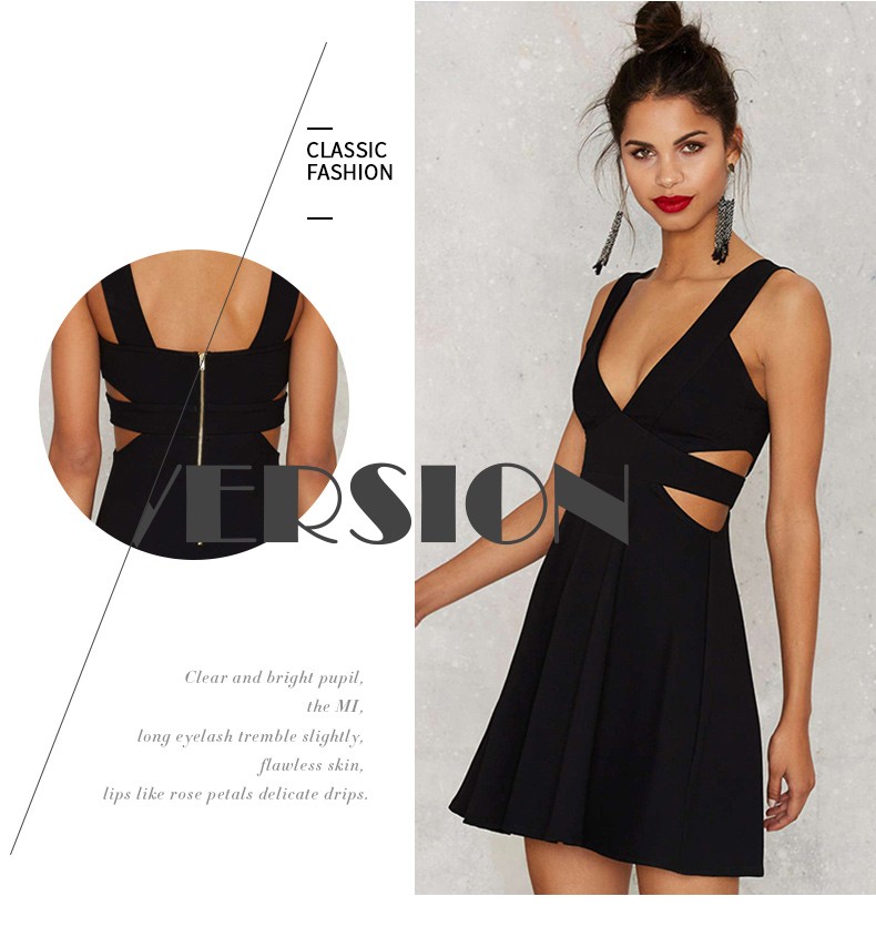 HDY-Haoduoyi-Women-V-neck-Mini-Black-Dress-Solid-Cut-Out-Waist-Zipper-Backless-NightClub-Party-Dress-32609237988